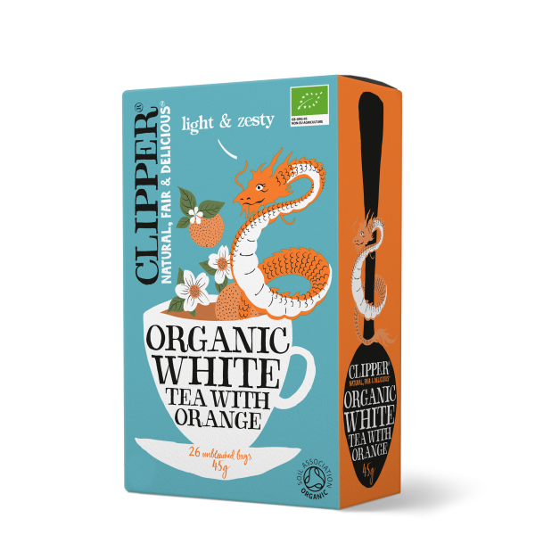 Organice white tea with orange